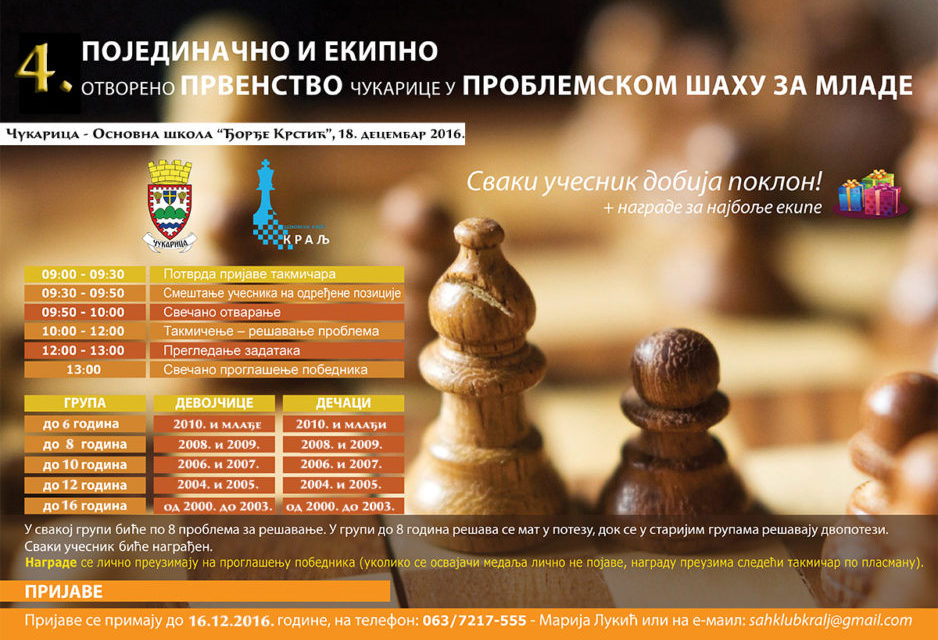 4. Otvoreno prvenstvo Čukarice u problemskom šahu